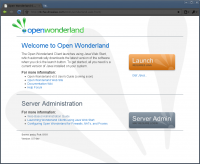 Open Wonderland - server start page