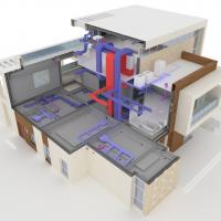 Heating and cooling system render